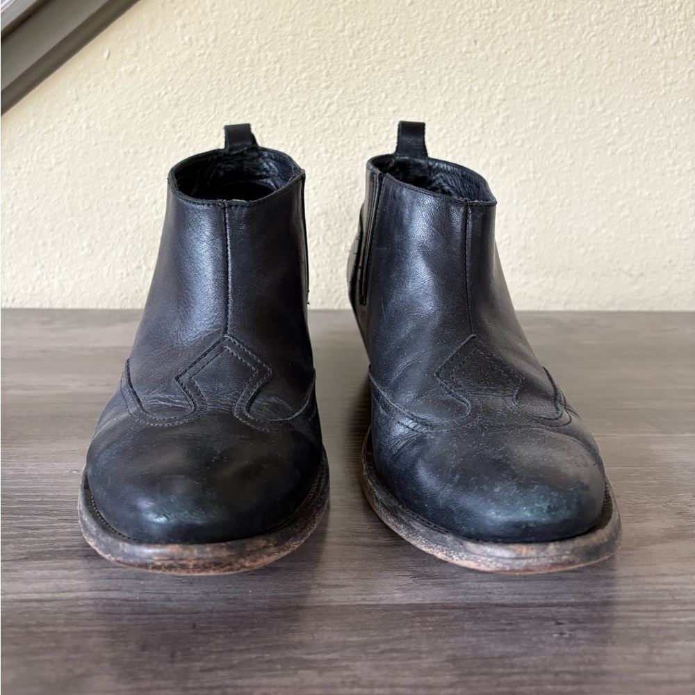Golden Goose Black Leather Ankle Boots Size 38 - Picture 3 of 11